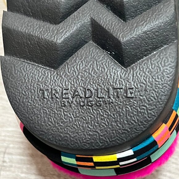 UGG MAXI CHECKS SHEEPSKIN PLATFORM SLIDE SANDALS, WOMEN US 8/ EUR 39 ~NEW - Picture 6 of 6